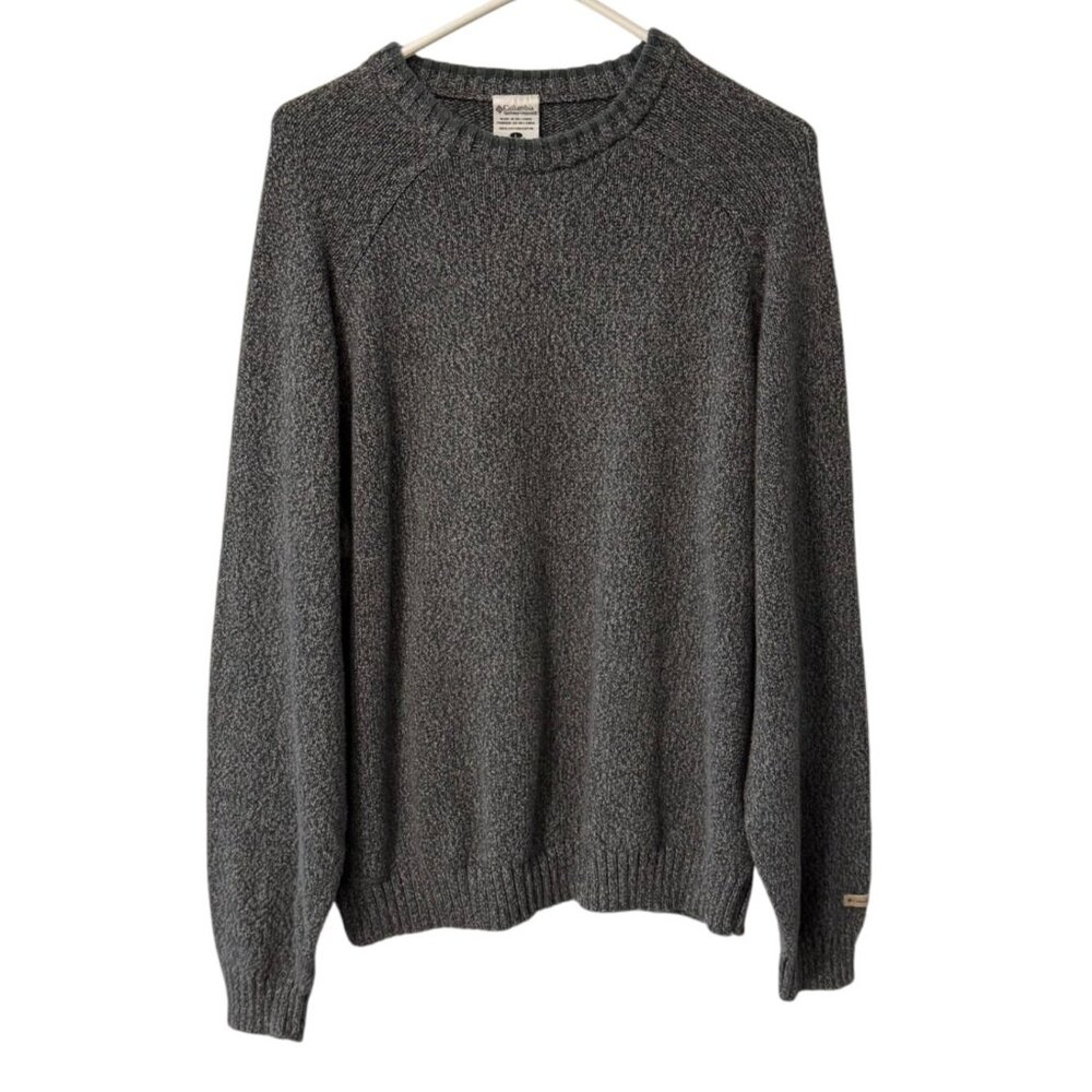Columbia Men Round Neck Jumper Pullover Sweater Size L Long Sleeve Gray Normcore